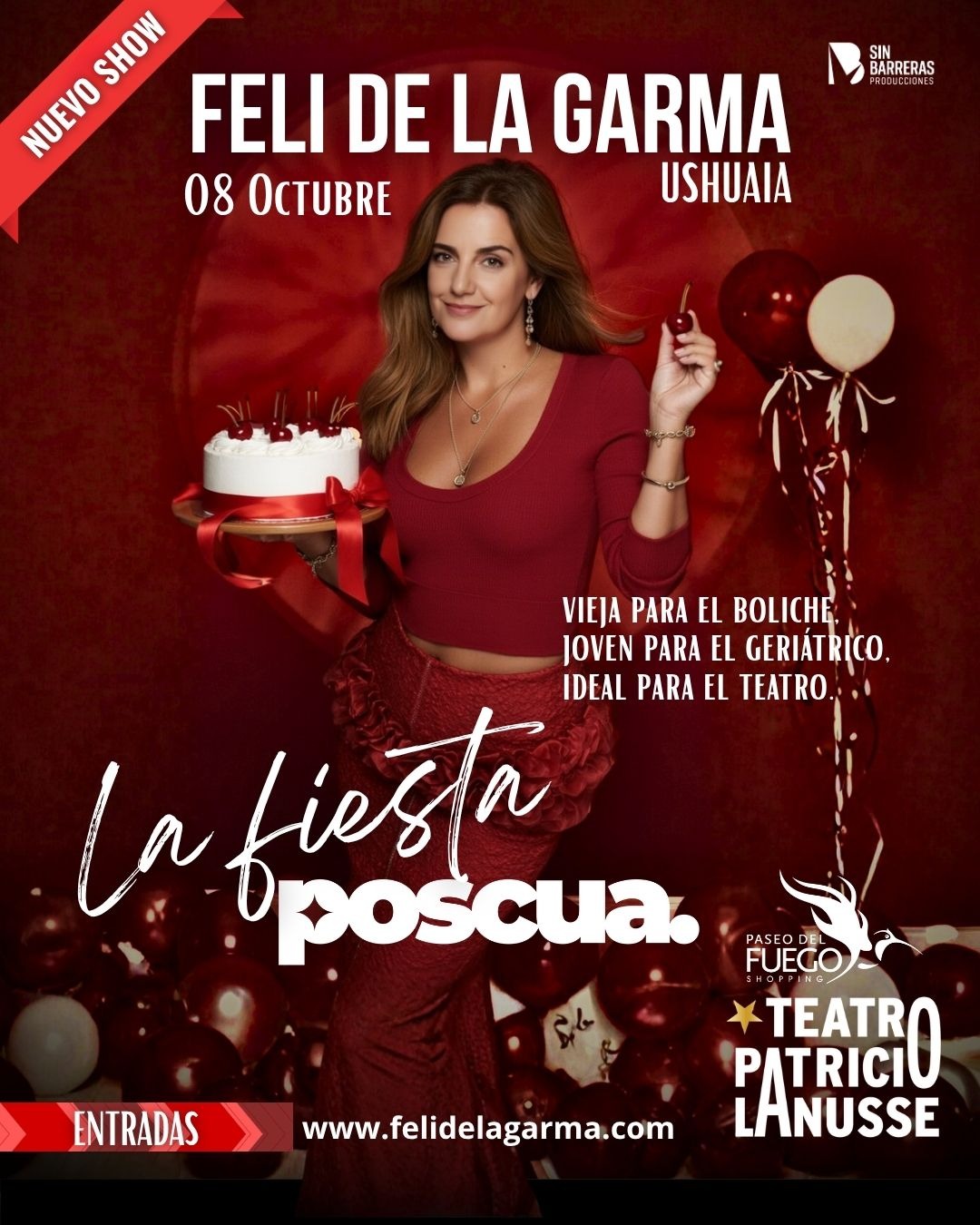 “El humor es importante siempre, pero después de los 40 es imprescindible”, Feli De La Garma vuelve a Ushuaia 